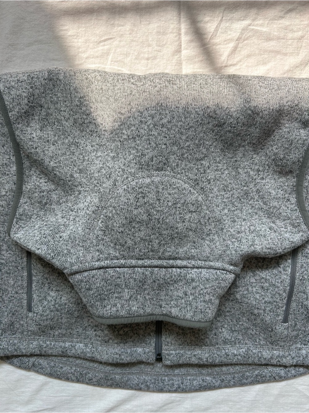L.L. Bean Light Gray Heather Full-Zip Fleece Vest - Picture 5 of 5
